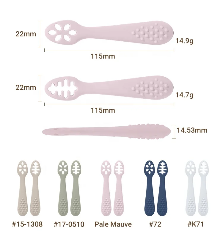 Custom Bpa Free Infants Toddlers Food Squeeze Training Feeding Silicone  Baby Weaning Spoons Babi Feed Spoon Silicone Baby Spoon
