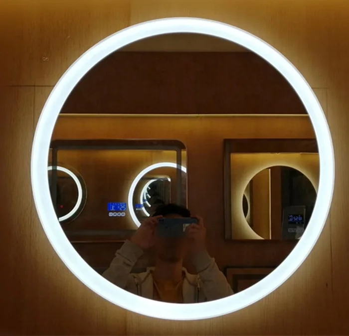 Wall Mounted Bedroom Waterproof Bathroom Led Mirror Smart With Time Display