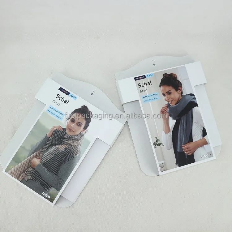 Custom Clothes Brand Name Logo Printing Recycled Kraft Paper Cardboard Coat Bib Hanger for Packaging