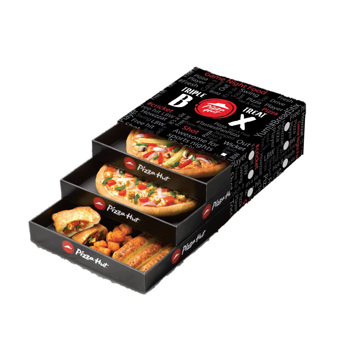 Customized Reusable Brown Corrugated Pizza Box multi layer drawer Kraft display carton 24inch Food pizza box Packaging