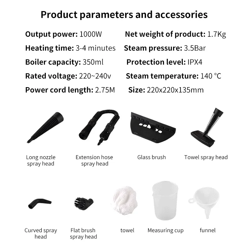 Multifunctional Best High Temperature Portable Handheld Indoor Engine Home Steam Cleaner