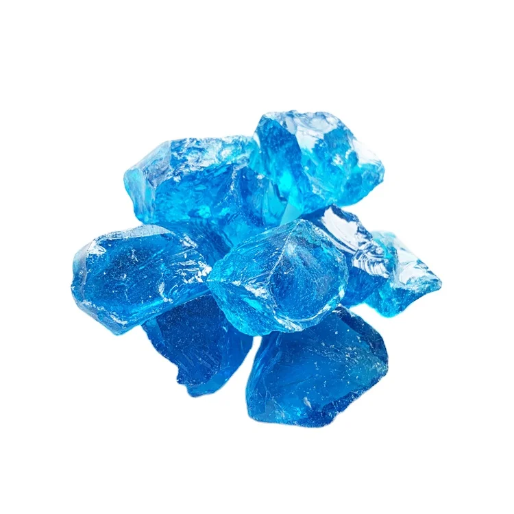 
China wholesale recycled Crushed blue glass rocks for landscaping 