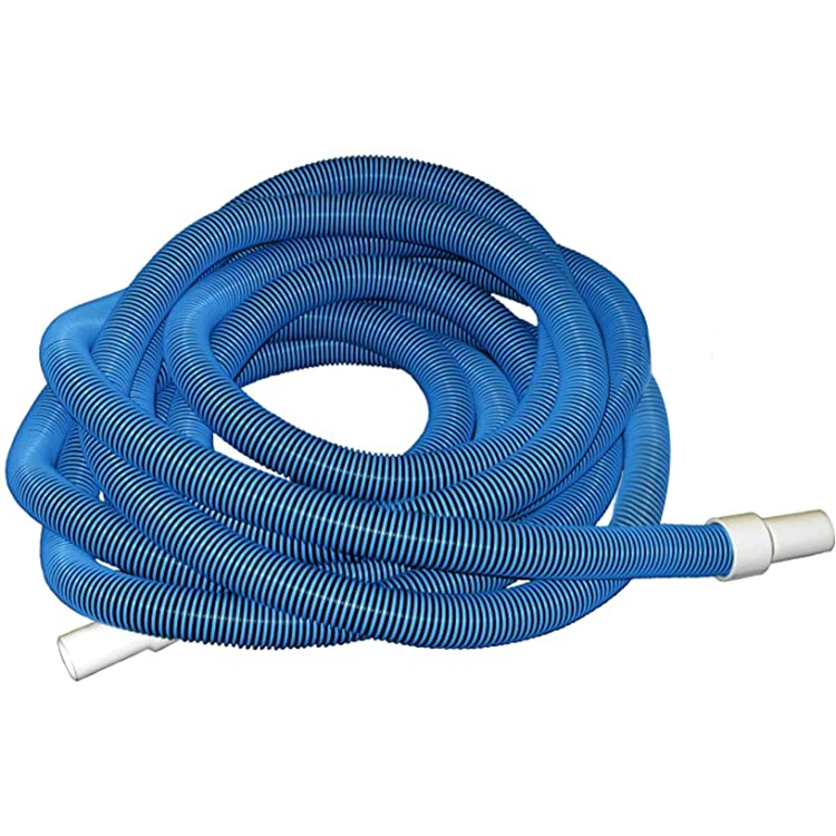 30m Sleeve blue Flexible Pool Supply Professional Heavy Duty Spiral Wound Swimming Pool Vacuum Hose with Kink-Free Swivel Cuff