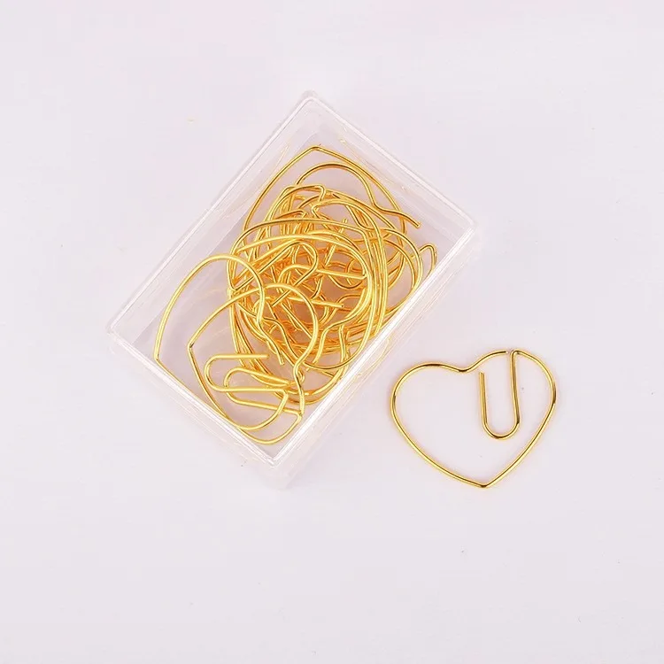 customs gold color  Creative heart Paper Clip  Stationery  metal Material   arrows paper  Clips