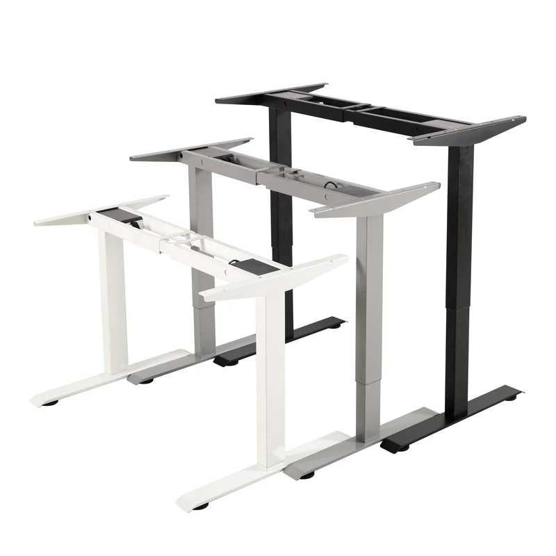 Nate Ergonomic motorized easy to installation 3 stage modern stainless steel electric height adjustable desk