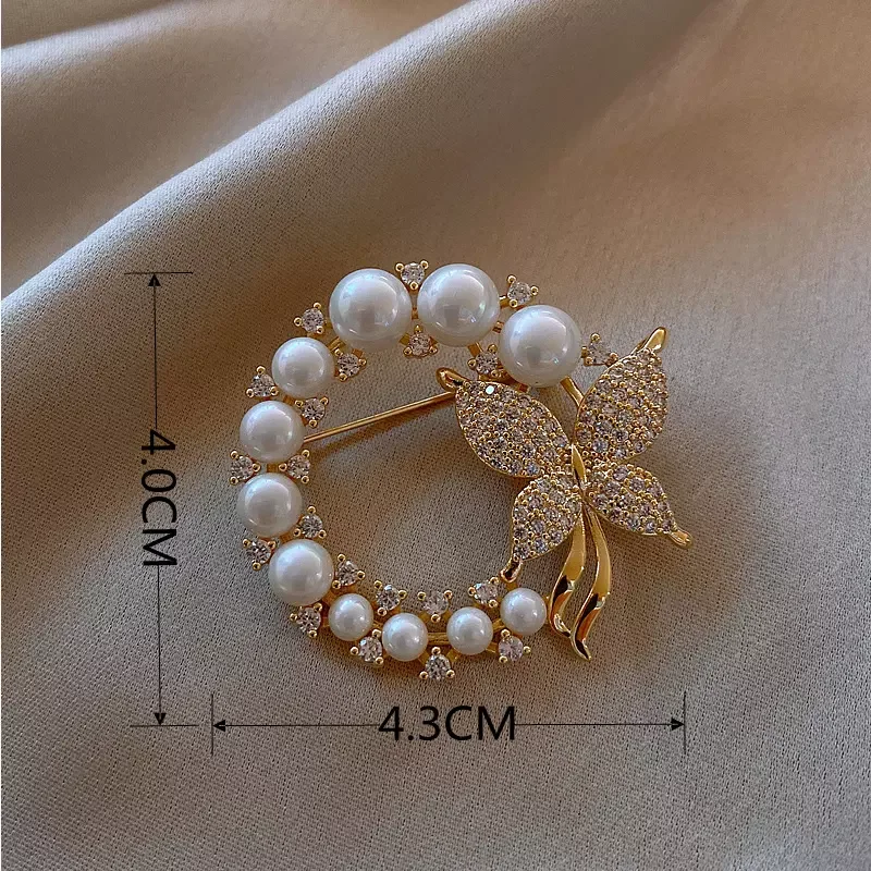 Wholesale Pearl Baroque Brooches Crystal Diamond Butterfly Brooch Pin Wedding Gift Brooch Fashion Suit Clothing Decoration