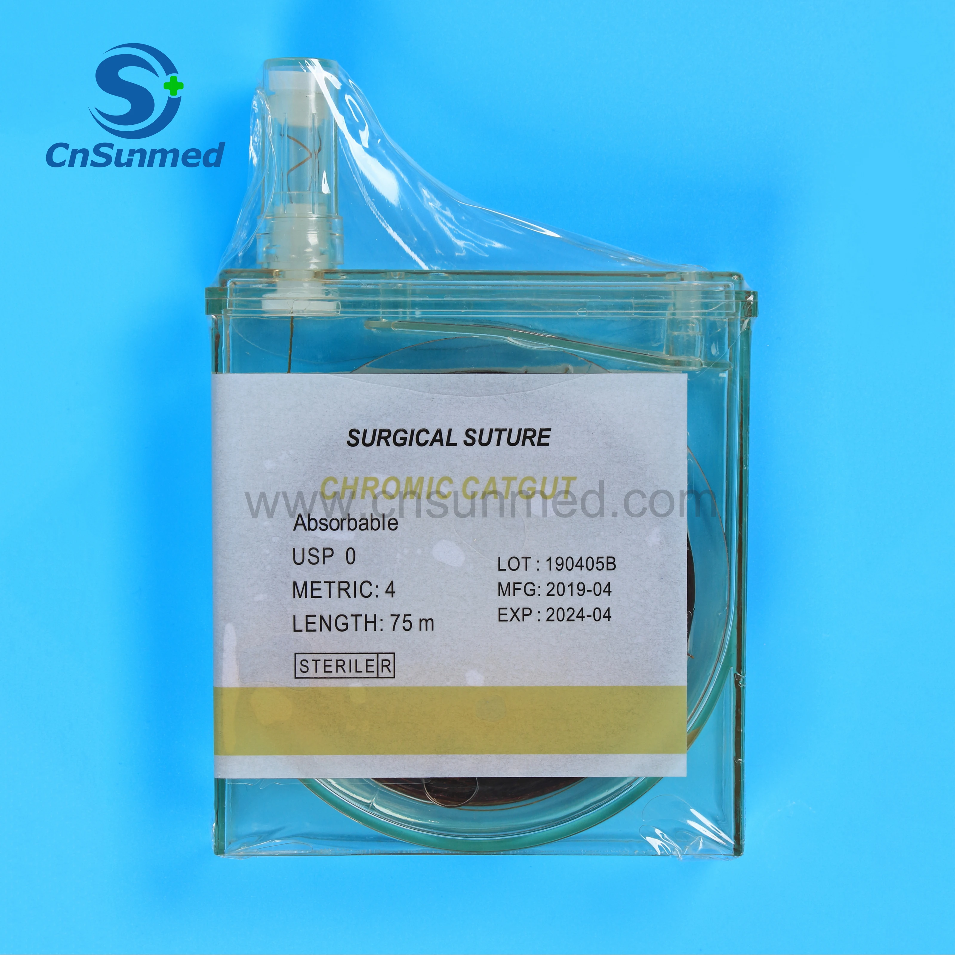 
cassette suture chromic catgut USP0 75m sterile surgical absorbable sterile 