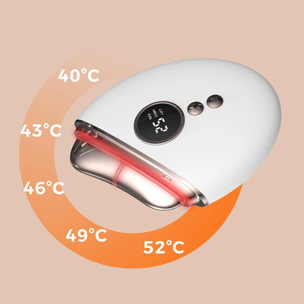 Liquid Crystal Display Screen Micro-current Lifting And Firming Heating Guasha therapy Beauty Lifting Facial Guasha Massager
