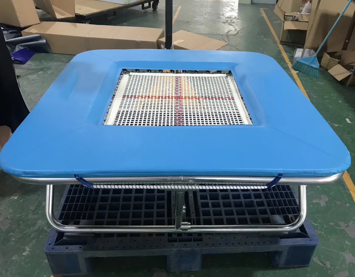 GAOHAO gymnastic mini trampoline for kids square trampoline foldable strong nylon net safety pad gym and acrobatics use