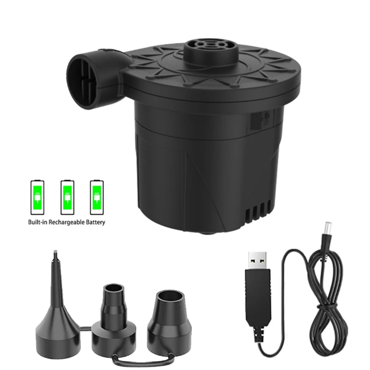 High quality 12V household electric inflator/deflator electric air pump with 3 nozzles for air mattress water floatation