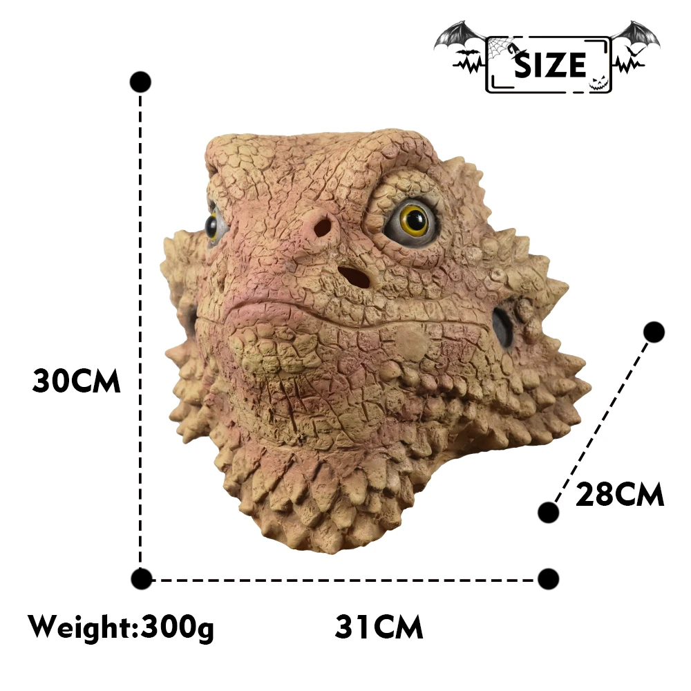 Desert Spiny Lizard Mask Animal Head Mask Halloween Costume Pretend for Adults