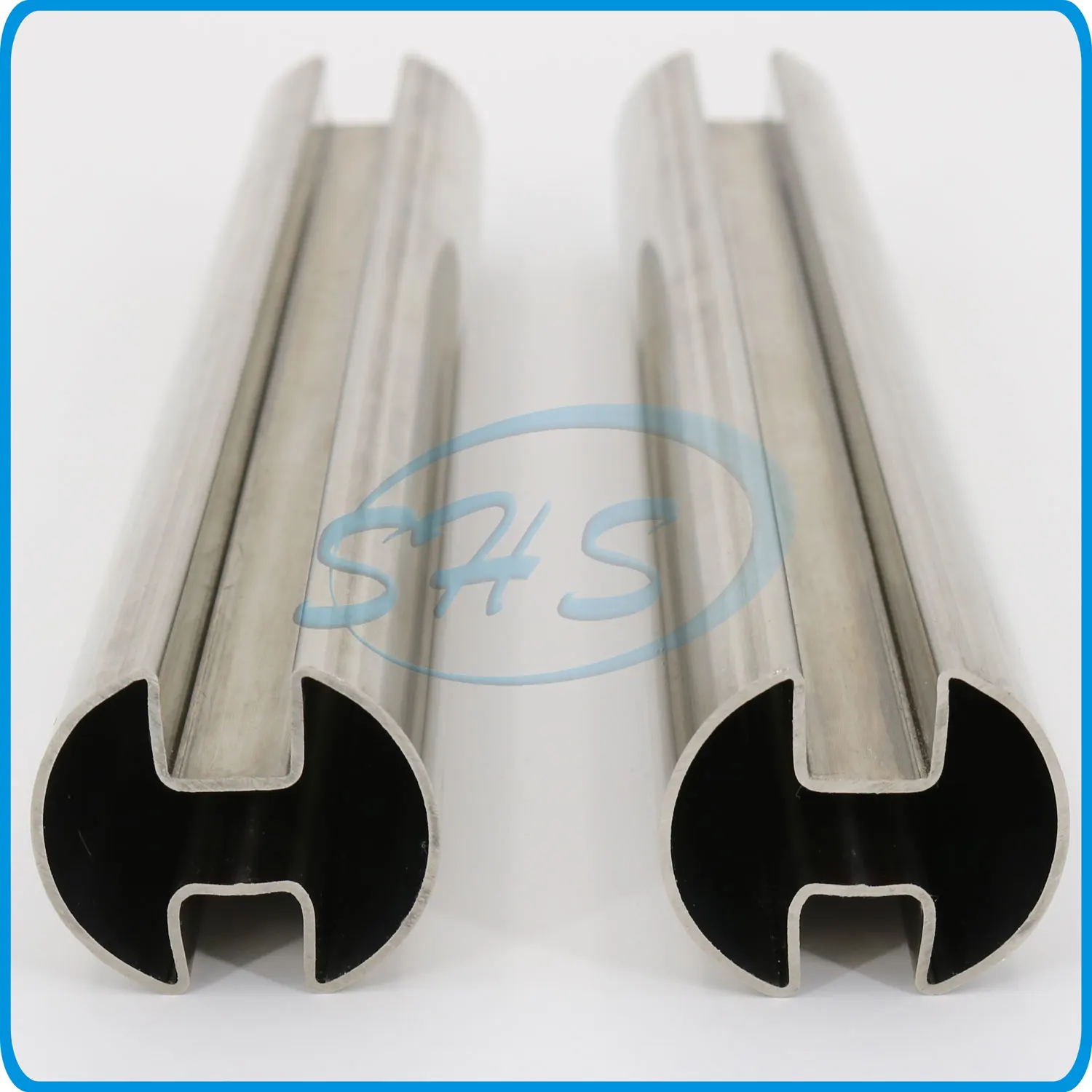 Inox 1.4301 mirror brush high polished stainless steel pipes with single or double slot for glass balustrade system