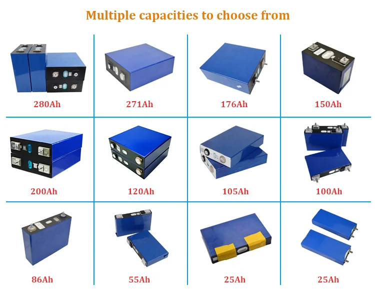 Custom Factory 3.7V Li-Ion Lithium Lifepo4 Battery Cells 3.2V 24V 100Ah 150Ah 280Ah 302Ah Capacity Options