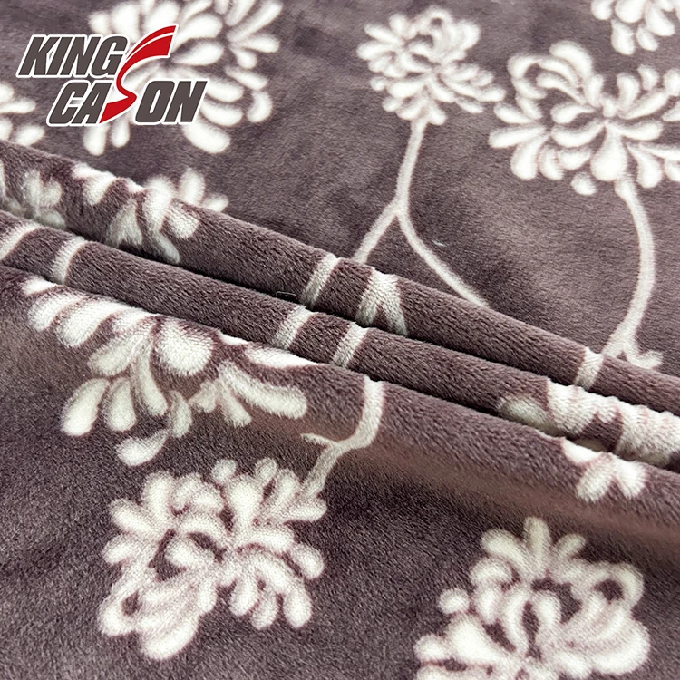 KINGCASON Factory Direct Skin-friendly flower Printed Low-weight super soft fleece fabric For Bed sheets