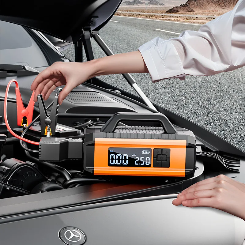 10000mAh Portable Vehicle Jump Start Wireless 12V 800A Car Booster Jump Starter & Air Pump Power Bank