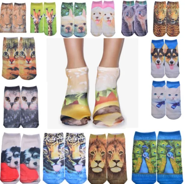 Носки с мультяшным рисунком носки с трехмерным рисунком оригинальные носки с изображением животных и кошек для женщин