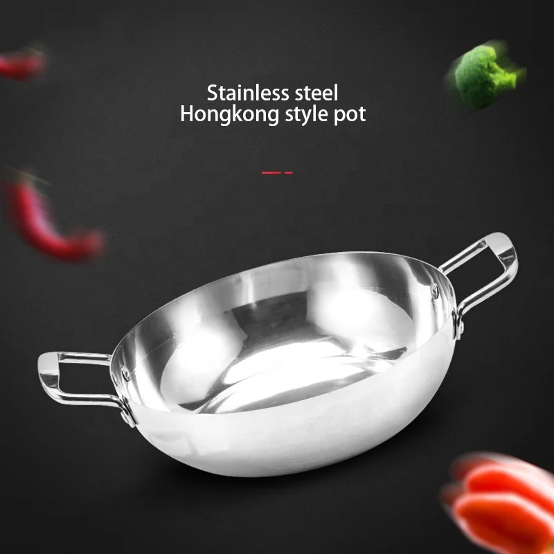 High quality stainless steel hongkong style hotpot pot