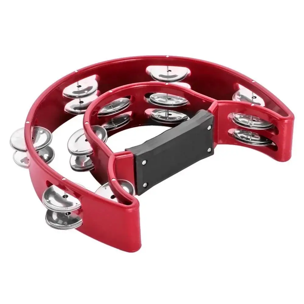 Double row metal bell hand holding percussion drum gift music hand drum ergonomic handle multicolor
