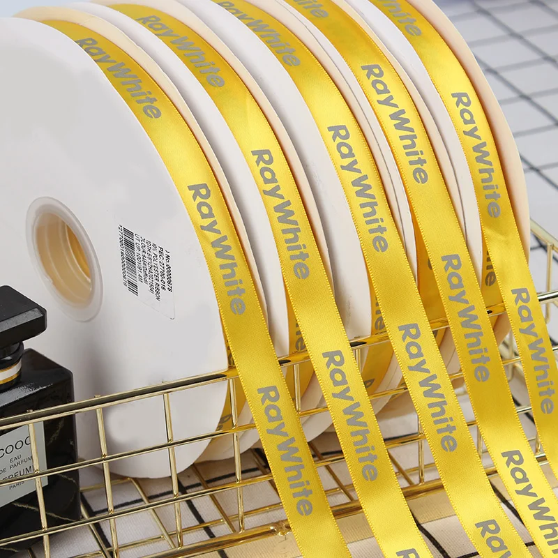 Factory wholesale luxury for gift bags packing florist ribbon printed decorative  christmas gift ribbon