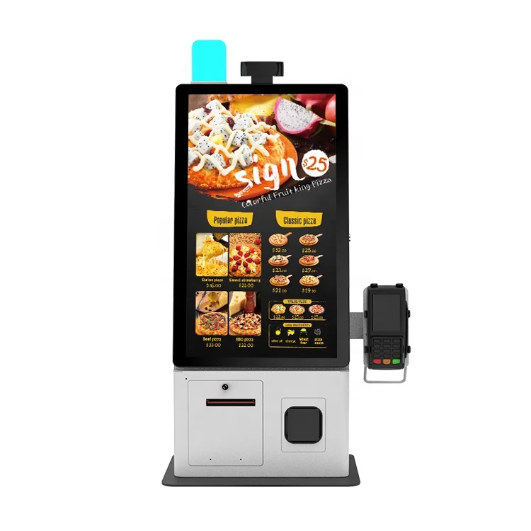 24 inch digital restaurant menu display touchscreen POS terminal self-service ordering kiosk