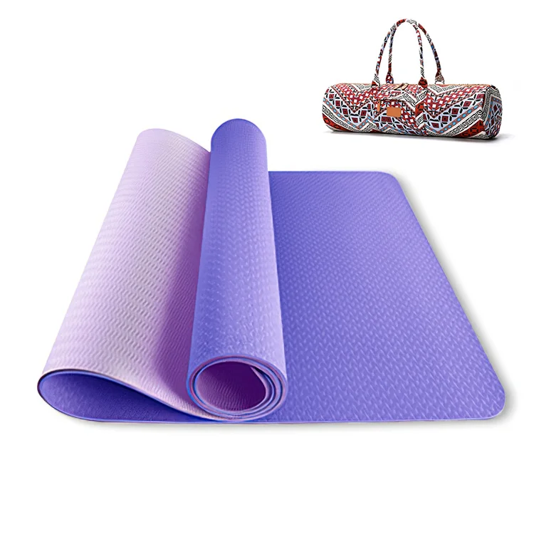 Low Price Yoga Mat and carrying case Gym Exercise Custom Logo tpe yoga mat with position line