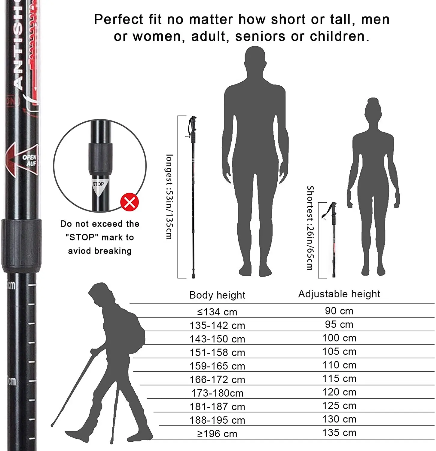 retractable hiking stick