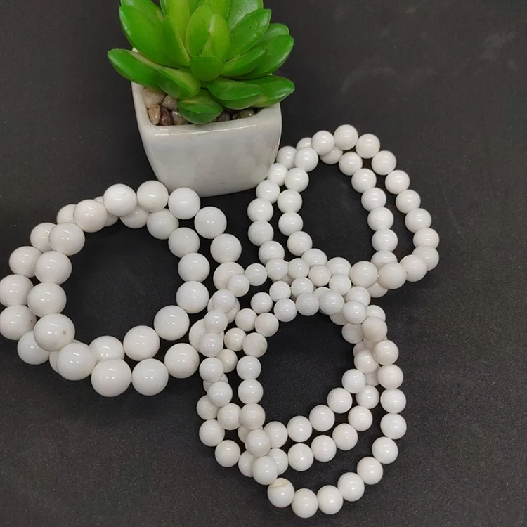 10mm/12mm Shellfish White Shell high end polished crystal bead bracelet,mens beaded bracelets