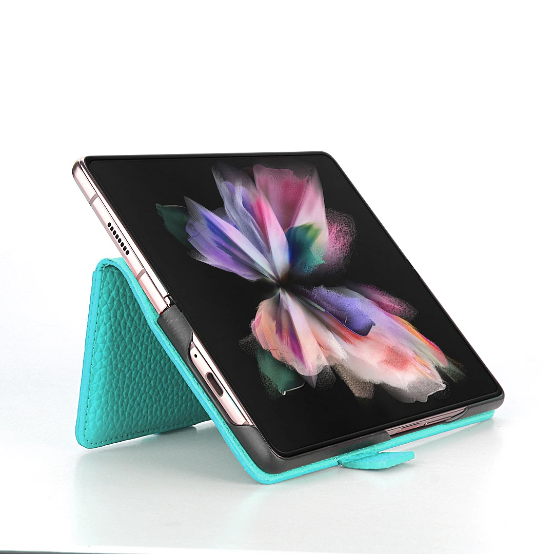 Прямая поставка чехол для Galaxy Z Fold 3 5G с S-держателем бумажник Samsung Fold3 из натуральной воловьей