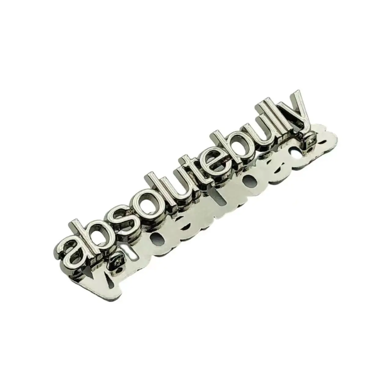 Garment Metallic Lettering Accessories Back Sewing Holes Custom Metal Logo Letters Tags For Clothes