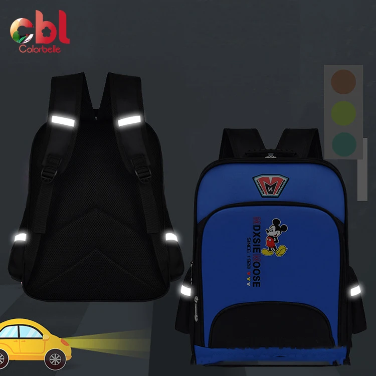 Wholesale signal light reflective backpack school bag for safe Custom Waterproof Reflective For School Bags Backpack