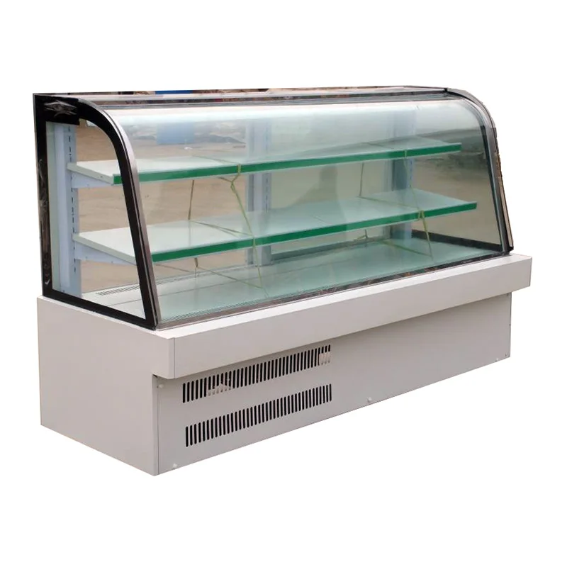 Лучшая Деллинг Холодильная витрина для тортов подставка выпечки счетчик чиллер морозильник с изогнутым стеклом