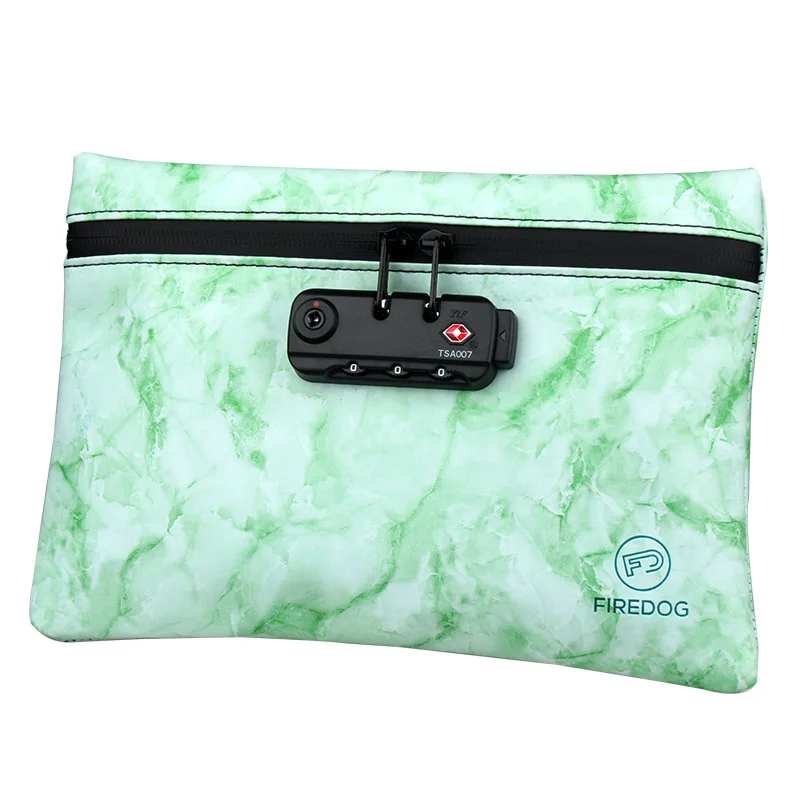 Large Capacity Resealable Smell Proof Leather Bag Waterproof Bags With Combination Lock For Travel Stash Smoke Accessory Storage