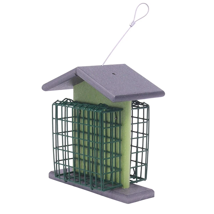 JH-Mech Custom Unique Pyramid Shape Built-In Ring Hanger Antiqued Copper Squirrel Proof Bird Feeder For Outdoors Hanging