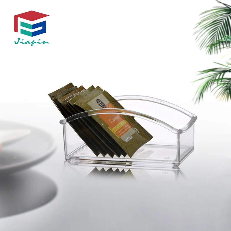 Clear  Black colour plastic tea bag holder  big salt bag box Sugar bag holder