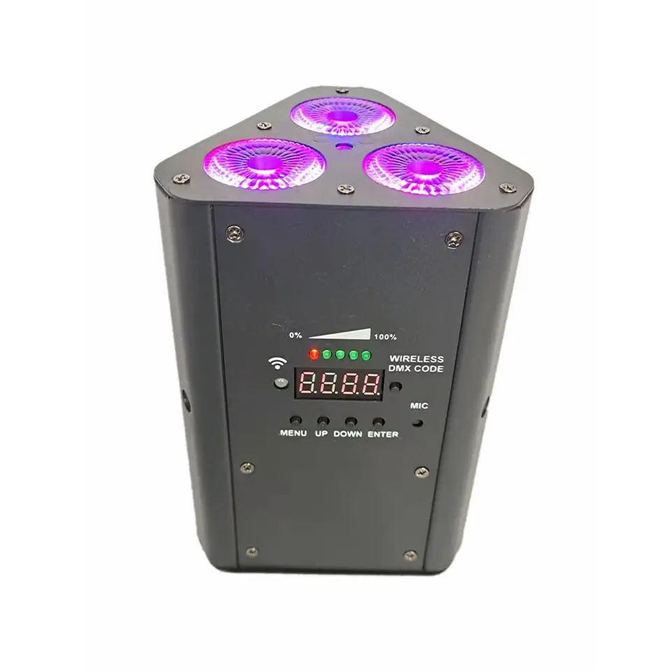Battery Powered 3X18W Rgbwa Uv 6In1 Built-in Dmx Wireless Led Par Uplight For Wedding