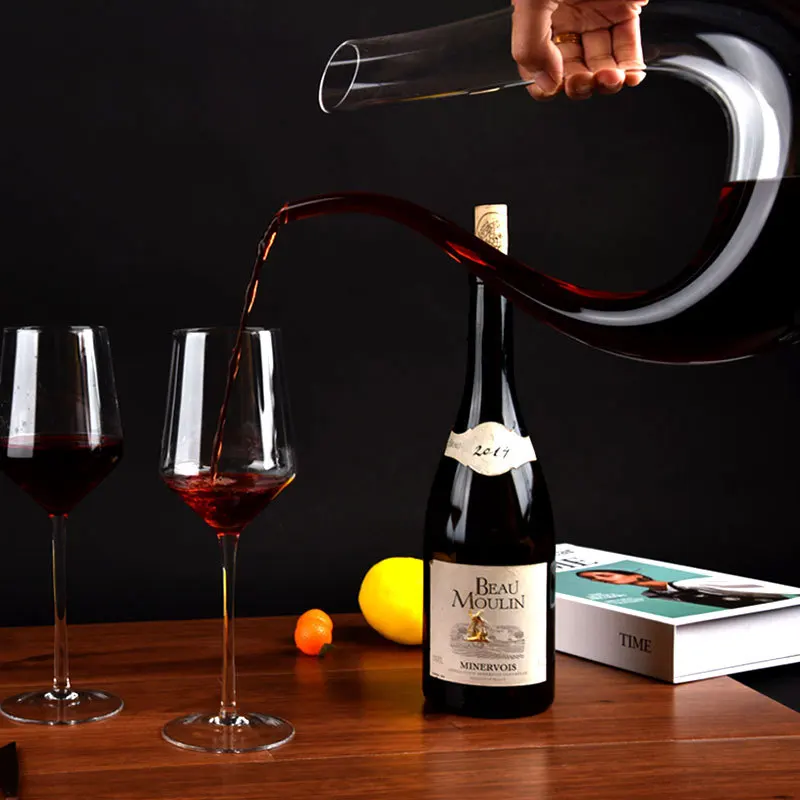 Bulk Glass Wine Decanter Aerator And Glasses 100% Lead-free Wholesale Snake Decanter