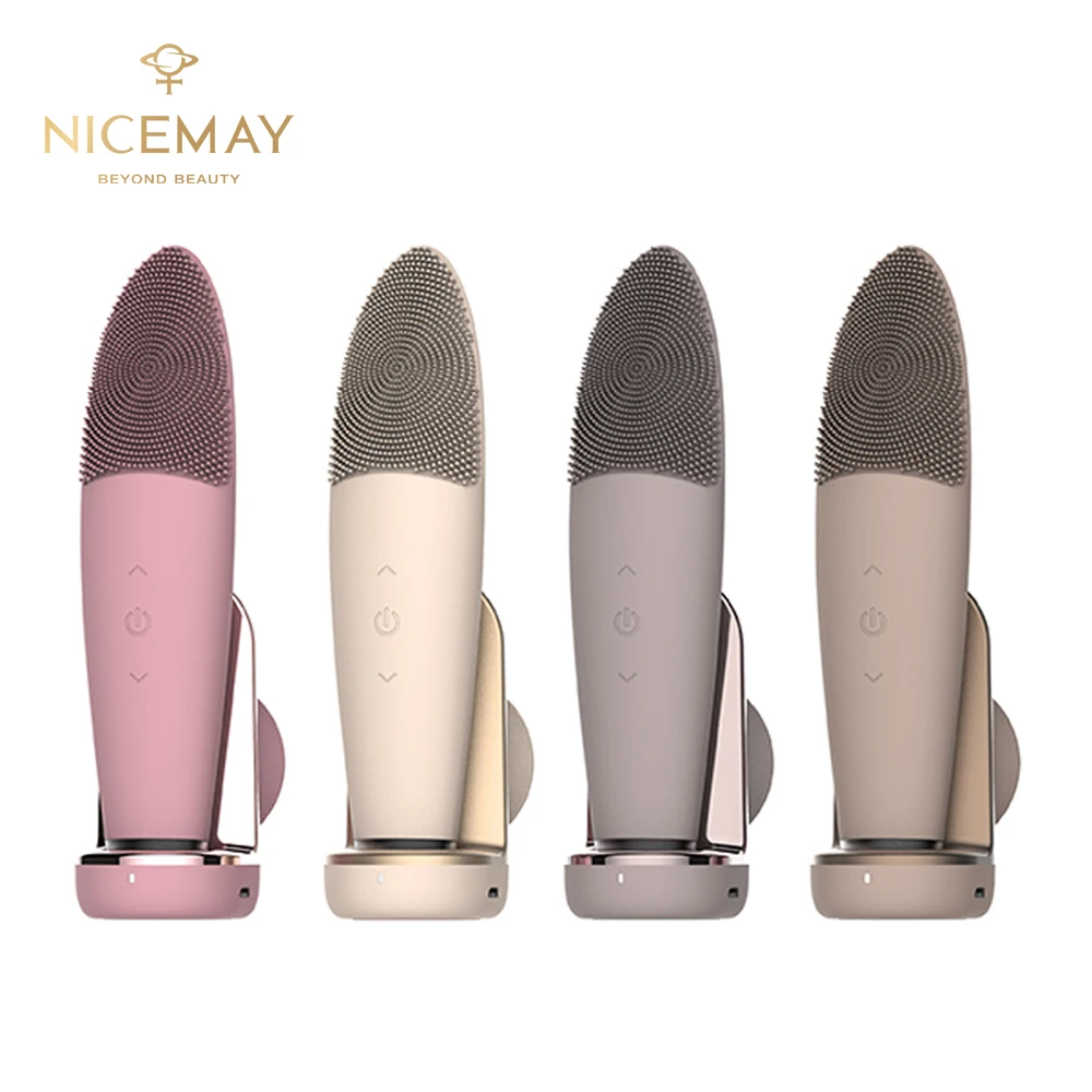 Waterproof Induction Charging Soft Face Cleansing Brush Head Ipx7 Electric Silicone Facial Cleansing Brush