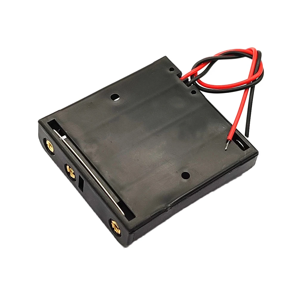 4*AAA Battery Box Case Holder With Wire Leads 6V 4 Slot Standard Battery Container