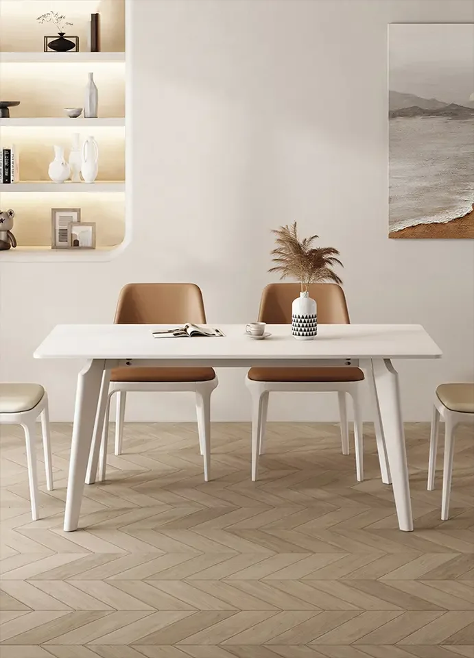 ATUNUS Factory straight nice price top quality elegant design minimalism cream color milano style dinning table coffee table
