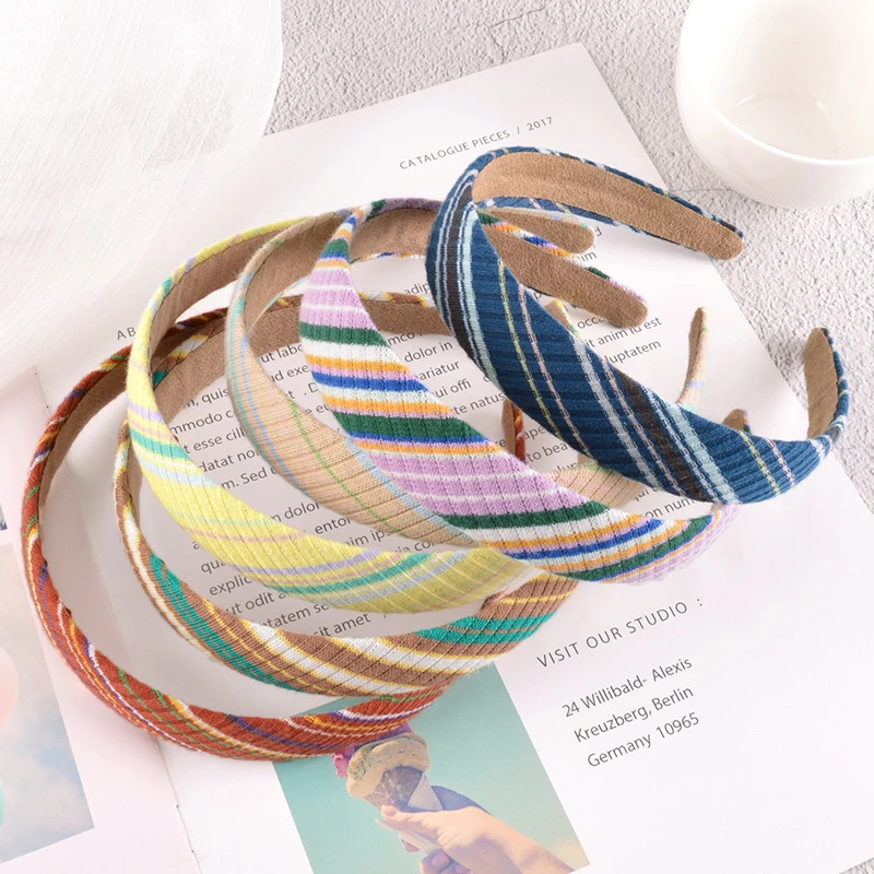 
Korean Womens Hair Accessories Multicolor Knitted Headband Cotton Hairbands 