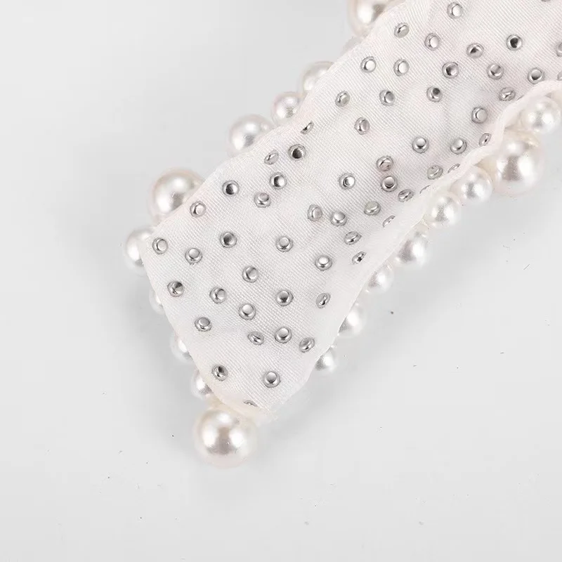 Vintage Fashion Korean Pearl Bow knot Hairpins Women Luxury Elegant White Pearls  Bowknot Spring Stylish Hair Clips for Adults