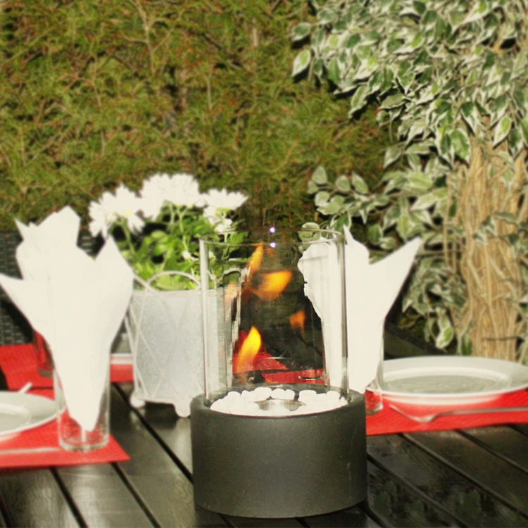 FF424 Esschert Design Bio Ethanol Outdoor Indoor Mini Fire Bowl Table Top Fire Place Smokeless Tabletop Glass Fireplace