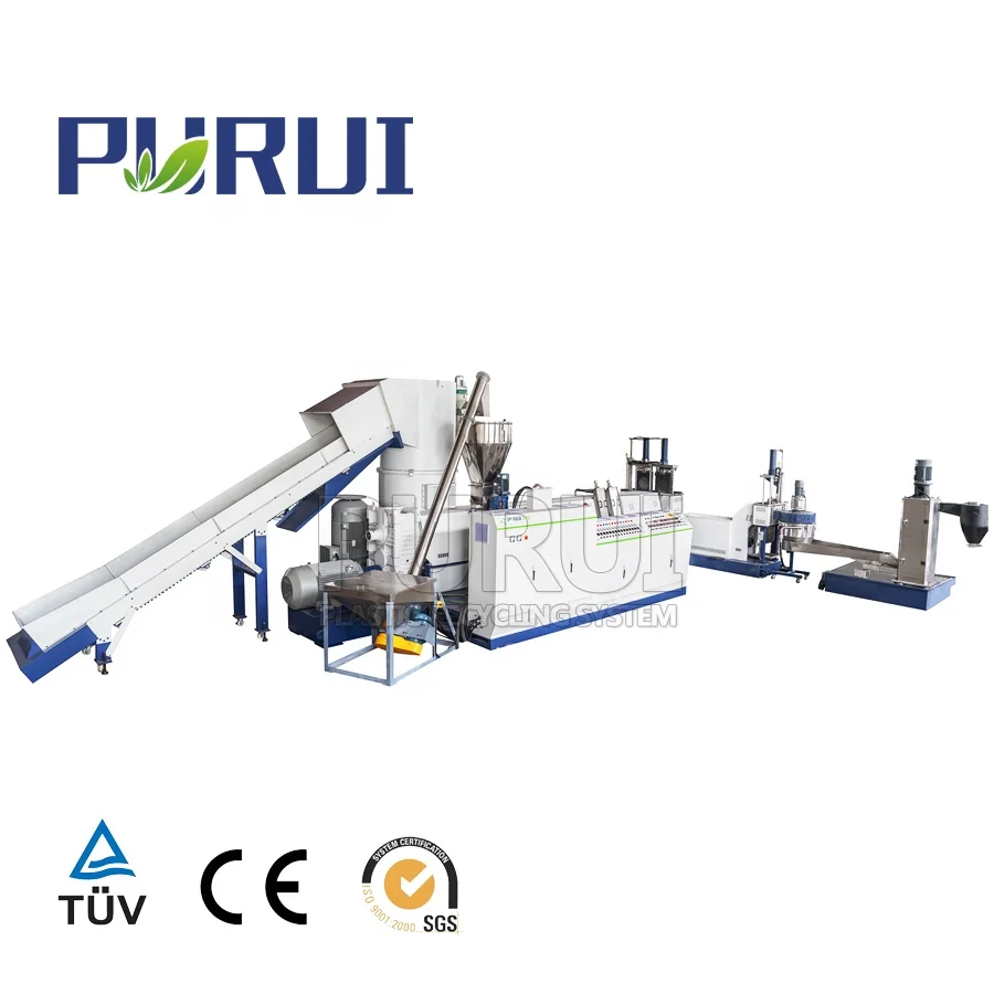 Plastic double stage compounding masterbatch colorant pelletizing extruder making machine