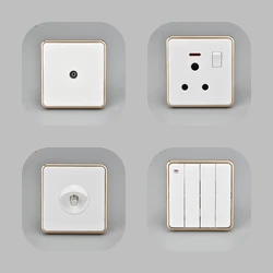 Yemen Iraq Pakistan hot color gold sliver PC electrical 16A gang way light switch 13A wall mounted socket