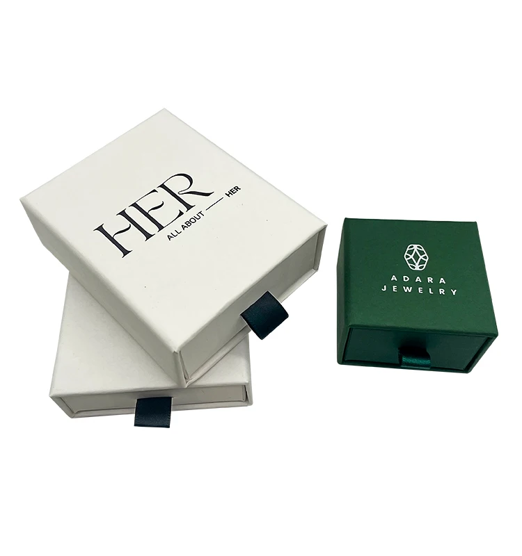 Wholesale luxury custom logo small cardboard box jewellery storage packaging paper jewelry box with sponge