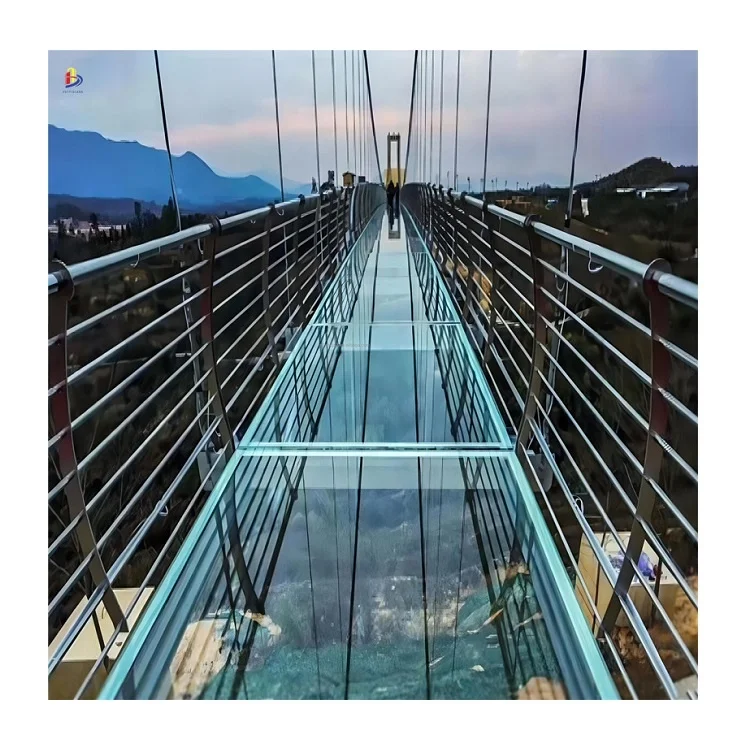 Clear outdoor tourist attractions glass flooring walkway bridge laminated glass