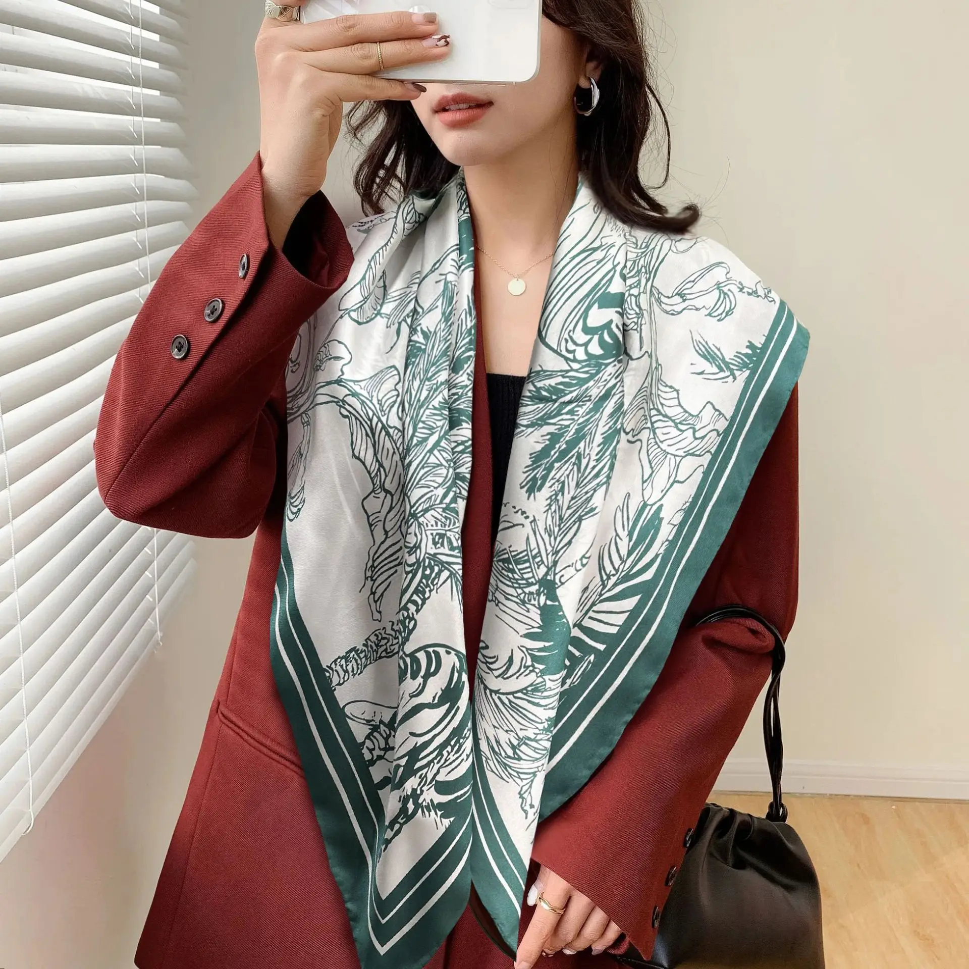 Женский шарф из 100% шелка, 97*97 см