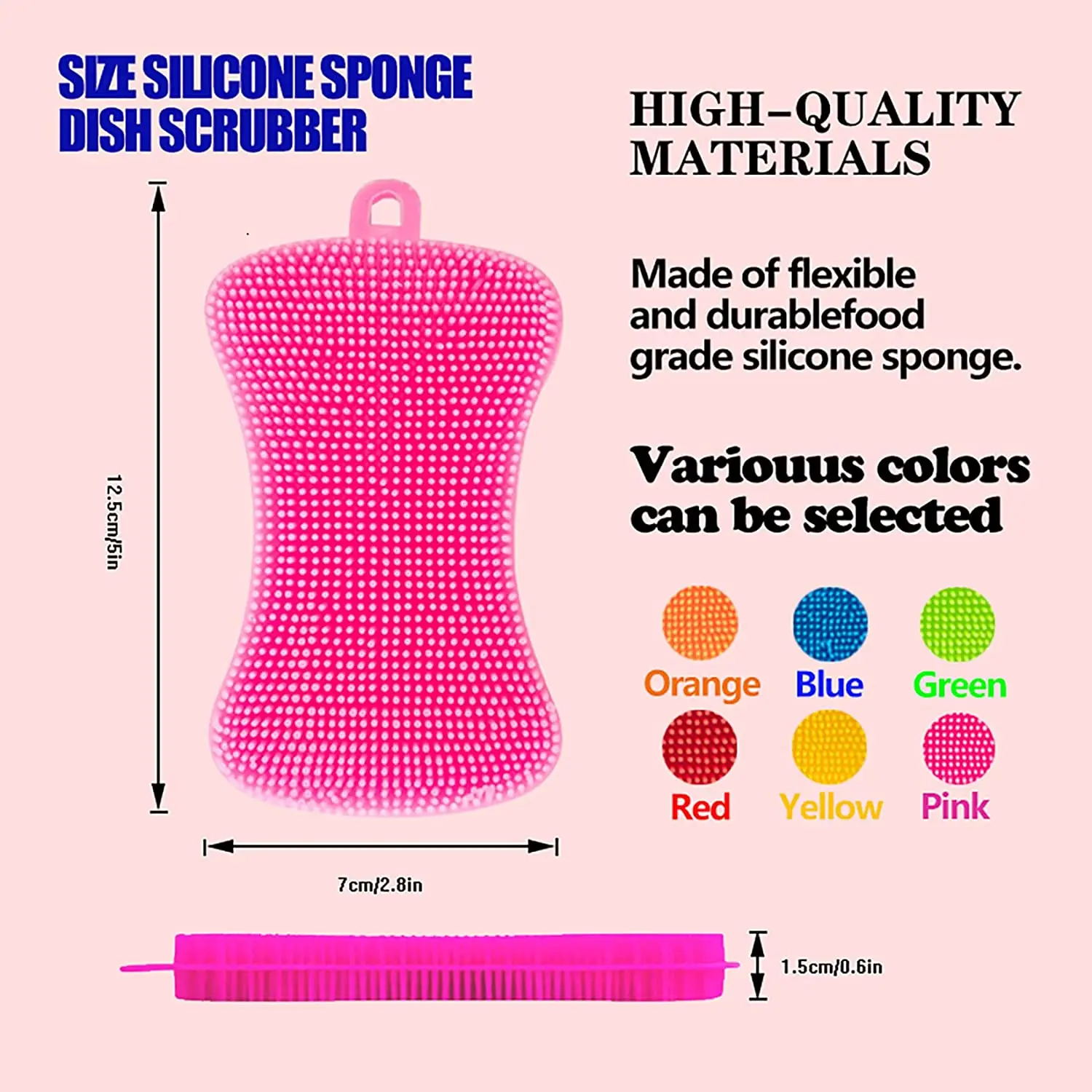 Wholesale Kitchen Double-sided Food Grade Silicone Dish Cleaning Brush Sponge With Suction Anti Bacteria Washing Brush