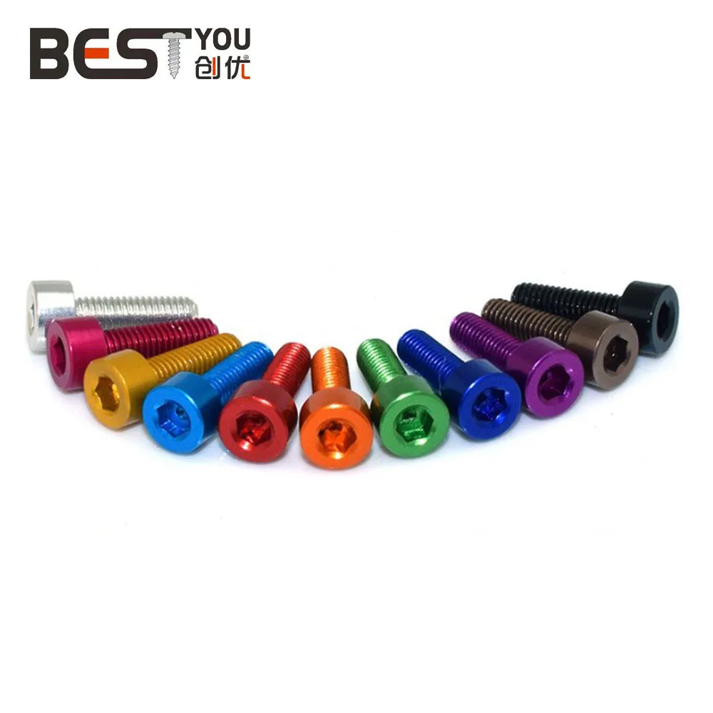 Wholesale Custom Socket Head Cap M3 Colourful Anodized Aluminum Screw