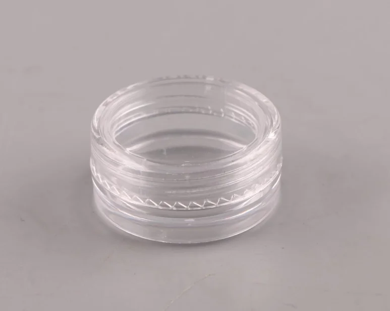 Hot sale cheap round 3 ml PS plastic customized makeup jars/ empty cosmetic case/ plastic case